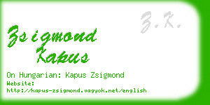 zsigmond kapus business card